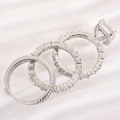 4.5CT Cushion Cut Diamond with 5.0CT Accents Wedding Set