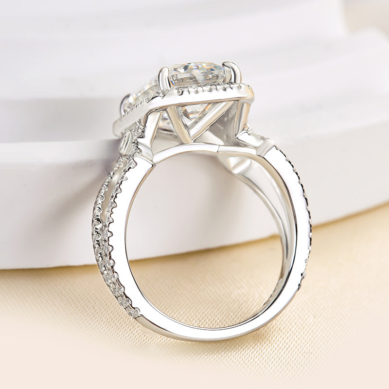 5.5Ct Emerald Cut G Color Diamond Ring