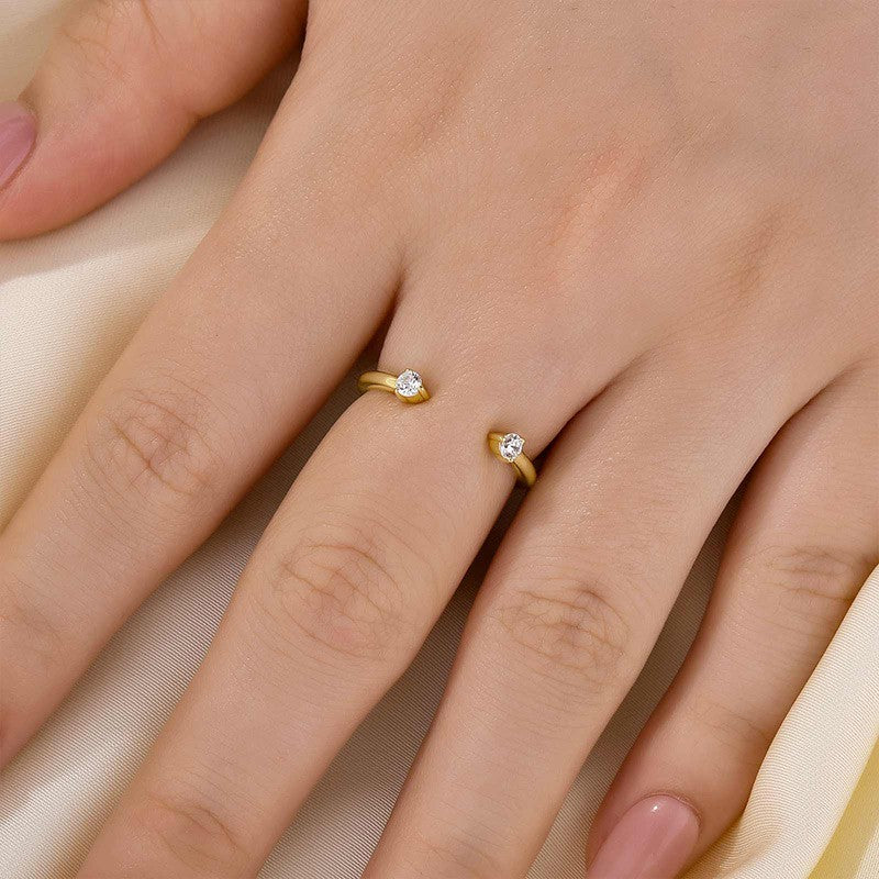 0.1Ct Simulated Diamond Band - Yellow/White Gold Plated 925 Silver