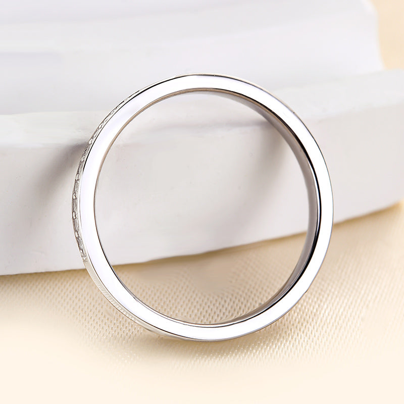 925 Silver White Gold Plated 0.3ct Bridal Wedding Band