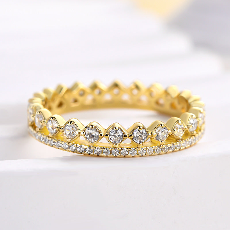 1.3Ct Round Cut Simulated Diamond Sterling Silver Ring