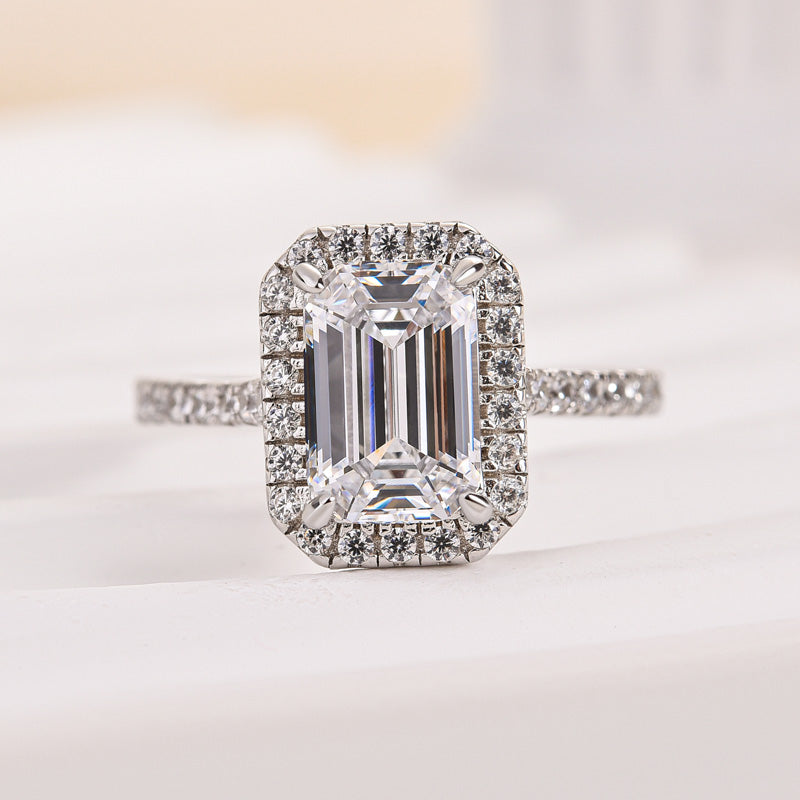 2 Carat Emerald Cut White Sapphire Solitaire Ring