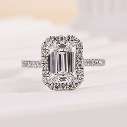 2 Carat Emerald Cut White Sapphire Solitaire Ring