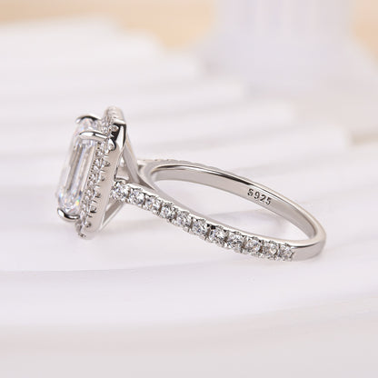 2 Carat Emerald Cut White Sapphire Solitaire Ring