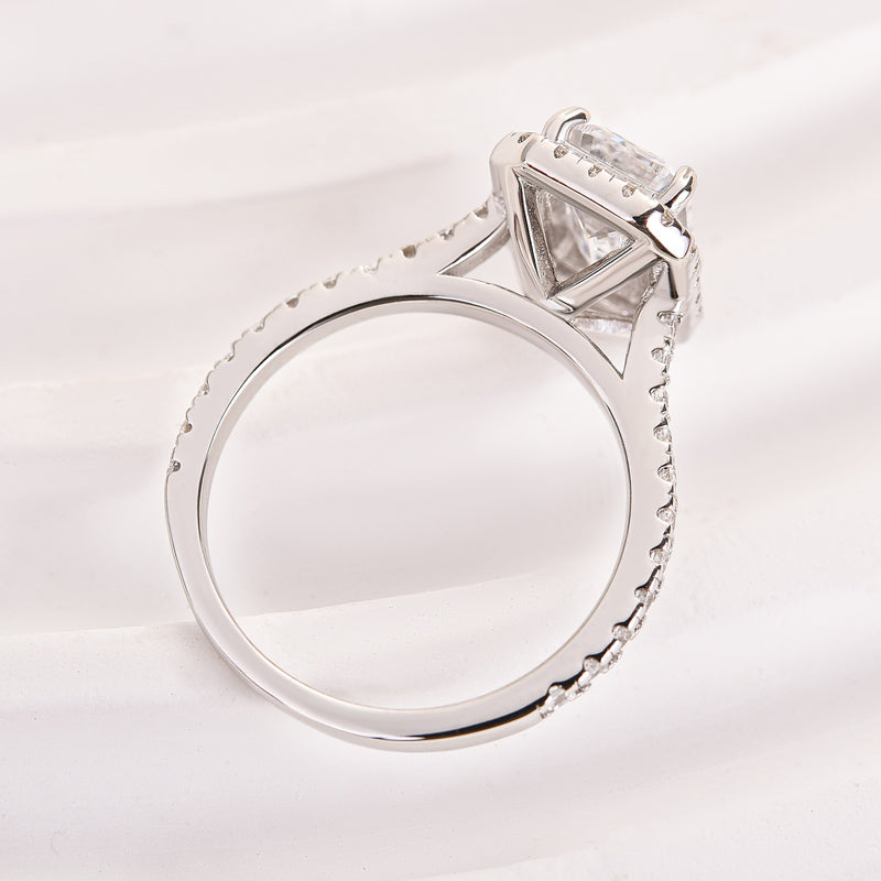 2 Carat Emerald Cut White Sapphire Solitaire Ring