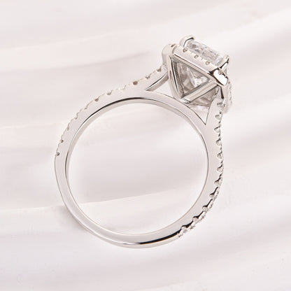 2 Carat Emerald Cut White Sapphire Solitaire Ring