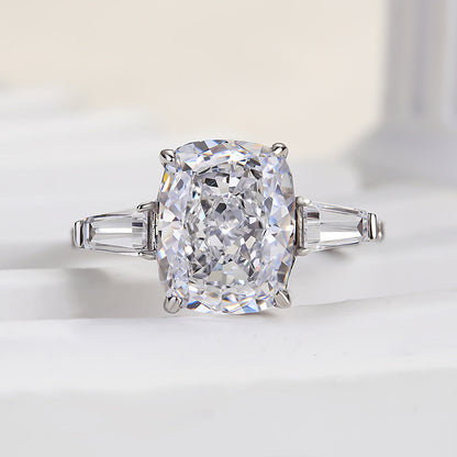 4.5 Carat Cushion Cut Three Stone Diamond Ring