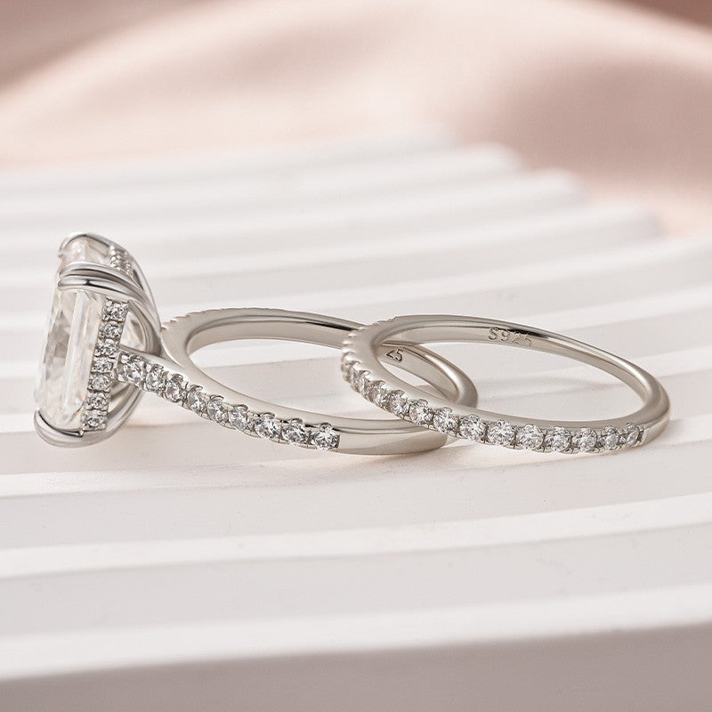 Women's 4.5Ct Radiant Cut Moissanite Wedding Ring in White Gold
