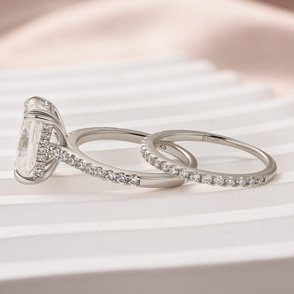 Women's 4.5Ct Radiant Cut Moissanite Wedding Ring in White Gold