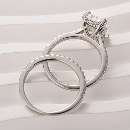 Women's 4.5Ct Radiant Cut Moissanite Wedding Ring in White Gold