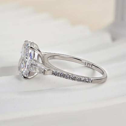 4.5 Carat Cushion Cut Three Stone Diamond Ring