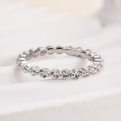 925 Silver Two-Tone 1ct Round Diamond Wedding Band