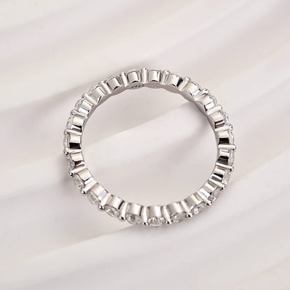 925 Silver Two-Tone 1ct Round Diamond Wedding Band