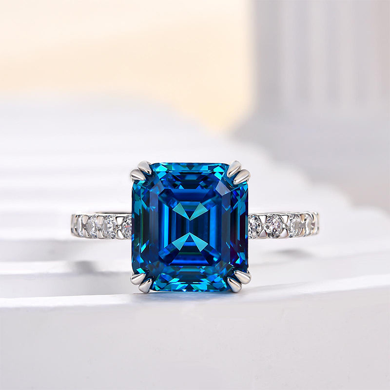Aurogem Noble 4.5Ct Asscher Cut Engagement Ring