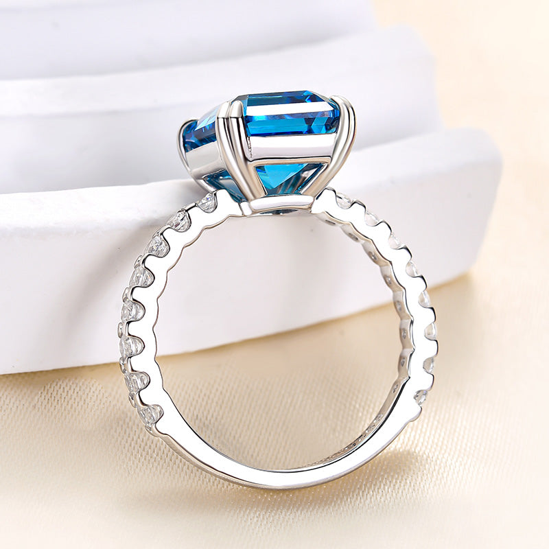 Aurogem Noble 4.5Ct Asscher Cut Engagement Ring