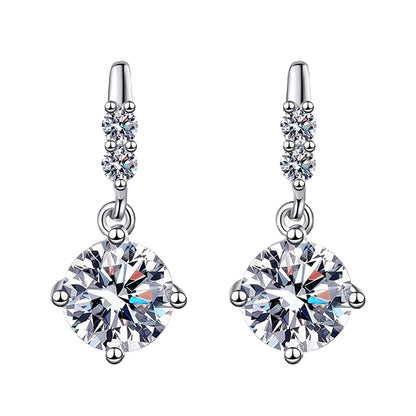 Sterling Silver Earrings with 1ct Zircon Item no.  EH009A