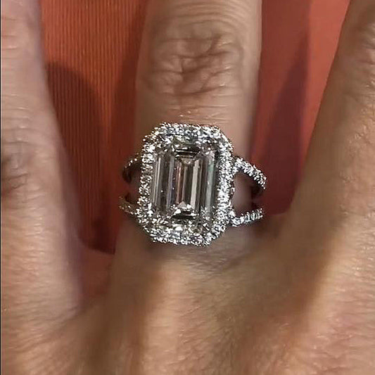 5.5Ct Emerald Cut G Color Diamond Ring