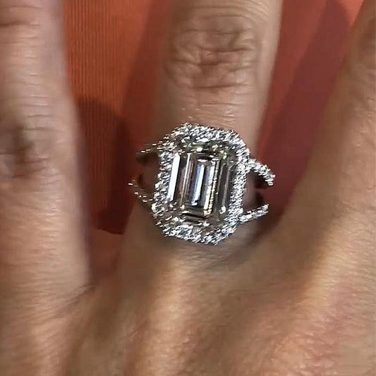 5.5Ct Emerald Cut G Color Diamond Ring