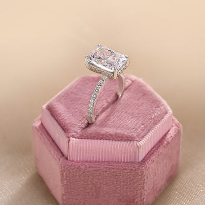 4.5CT Radiant Cut Diamond Two Tone Gold Ring