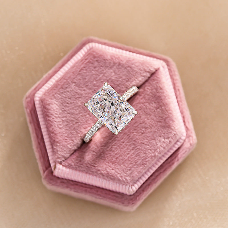 4.5CT Radiant Cut Diamond Two Tone Gold Ring