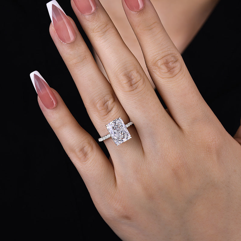 4.5CT Radiant Cut Diamond Two Tone Gold Ring
