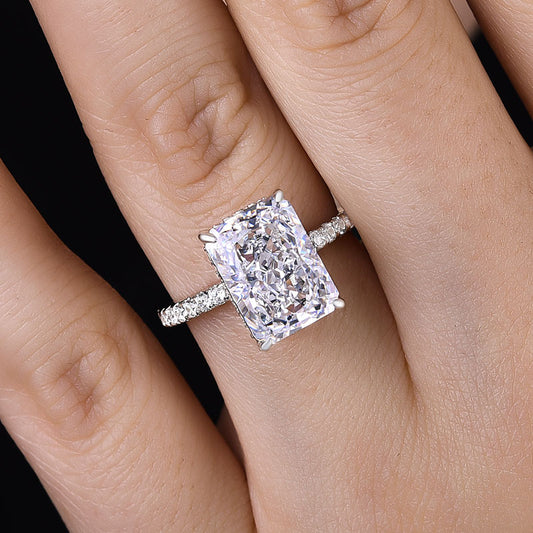 4.5CT Radiant Cut Diamond Two Tone Gold Ring