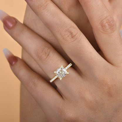 1.5Ct Cushion Diamond Ring with 0.3Ct Accents