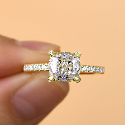1.5Ct Cushion Diamond Ring with 0.3Ct Accents