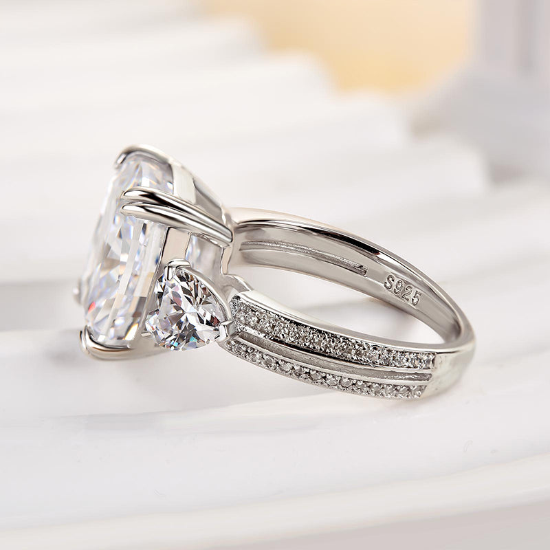 7Ct Cushion Cut Engagement Ring 925 Silver Three Gold Options