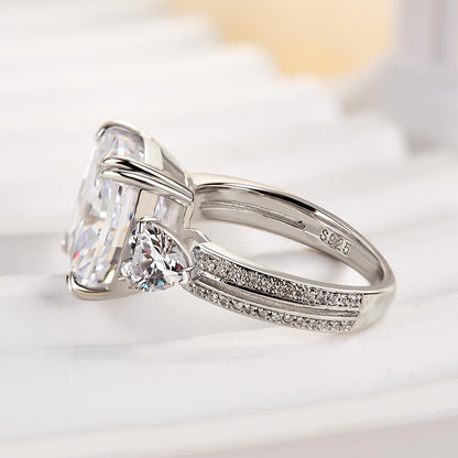 7Ct Cushion Cut Engagement Ring 925 Silver Three Gold Options