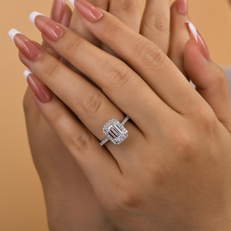 2 Carat Emerald Cut White Sapphire Solitaire Ring