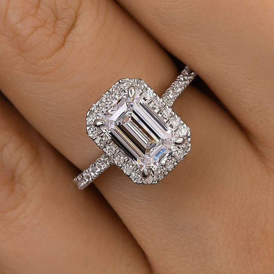 2 Carat Emerald Cut White Sapphire Solitaire Ring
