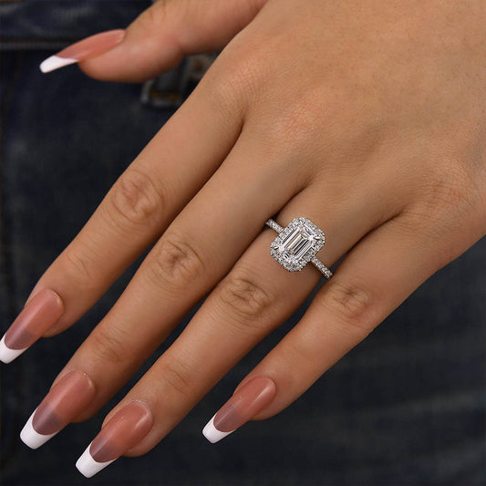 2 Carat Emerald Cut White Sapphire Solitaire Ring