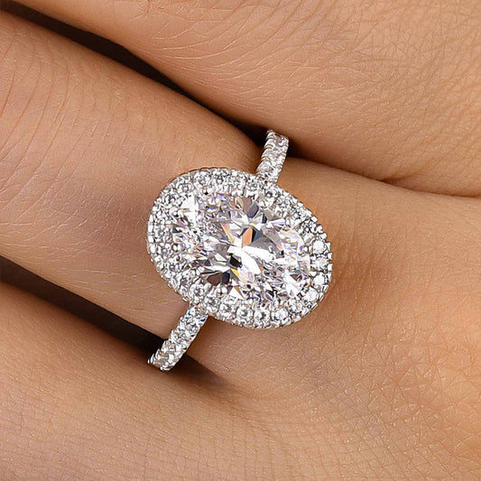 2.5 Carat Oval Cut Diamond Halo Ring