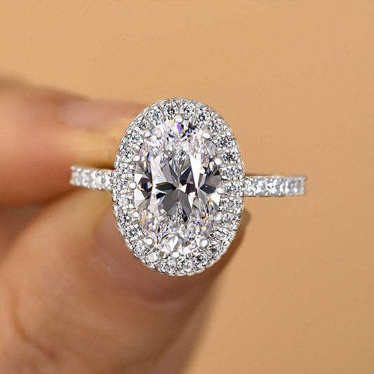 2.5 Carat Oval Cut Diamond Halo Ring