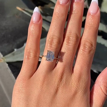 3.0 Carat Emerald Cut Diamond Halo Ring