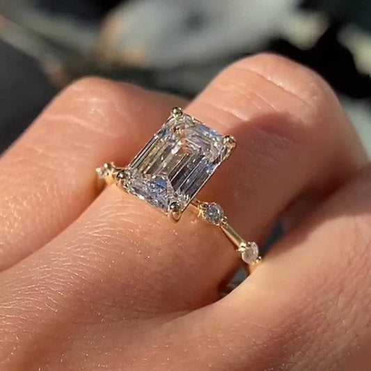 3.0 Carat Emerald Cut Diamond Halo Ring