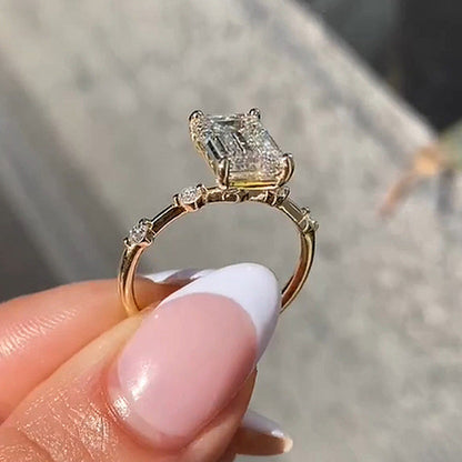 3.0 Carat Emerald Cut Diamond Halo Ring