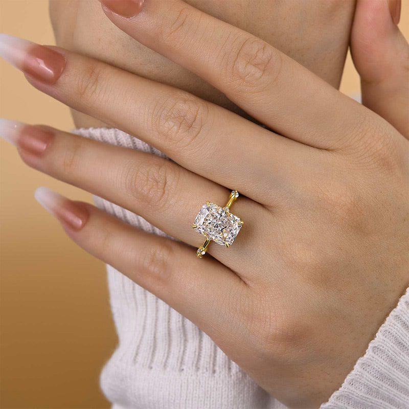 5.0 Carat Radiant Cut Crushed Ice Diamond Ring