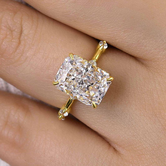5.0 Carat Radiant Cut Crushed Ice Diamond Ring