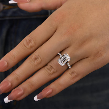 5.0 Carat Emerald Cut Diamond Travel Ring