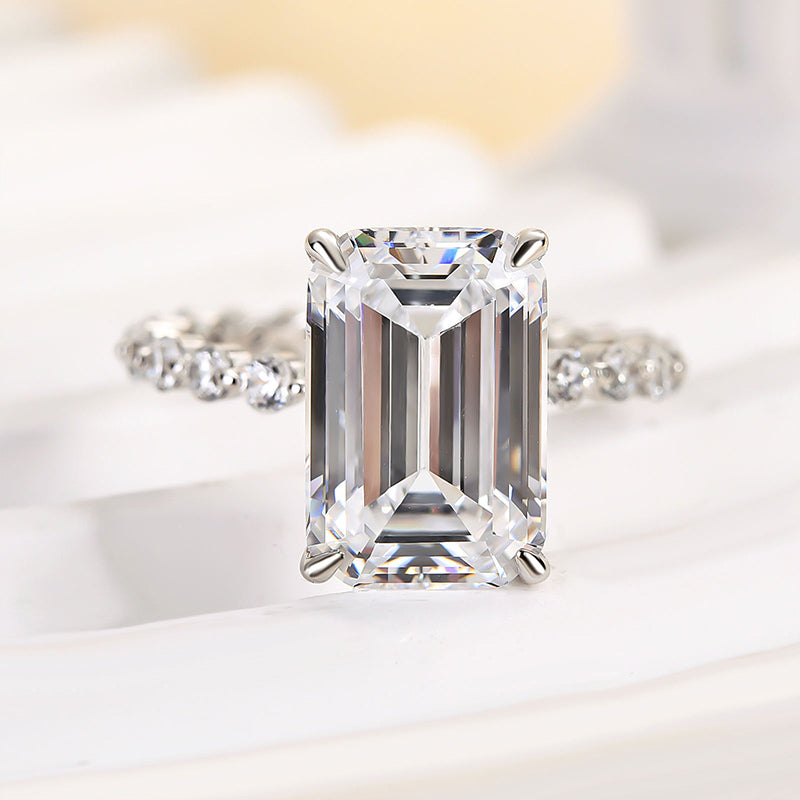 5.0 Carat Emerald Cut Diamond Travel Ring