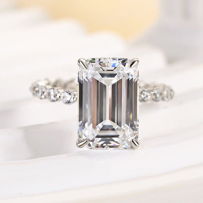 5.0 Carat Emerald Cut Diamond Travel Ring