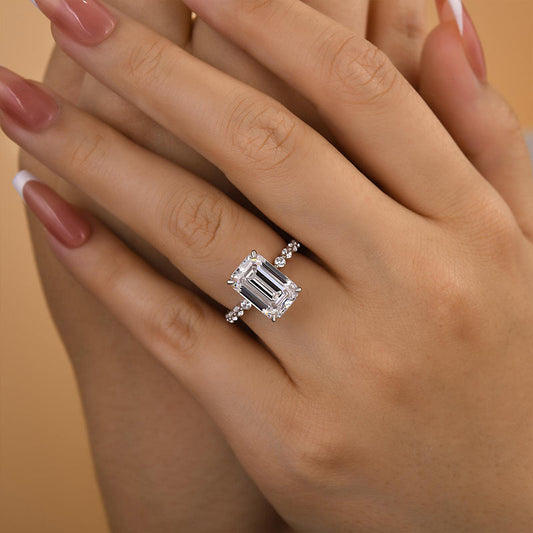 5.0 Carat Emerald Cut Diamond Travel Ring