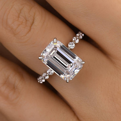 5.0 Carat Emerald Cut Diamond Travel Ring