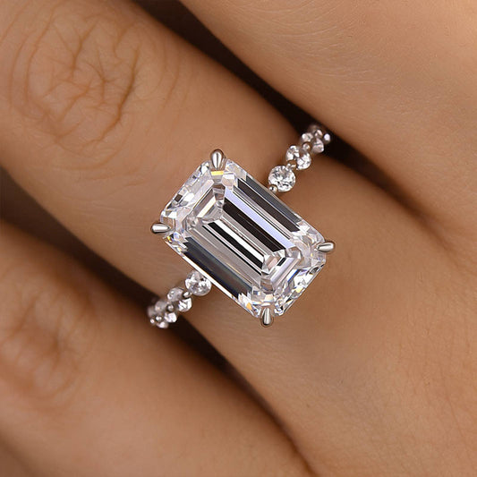 5.0 Carat Emerald Cut Diamond Travel Ring