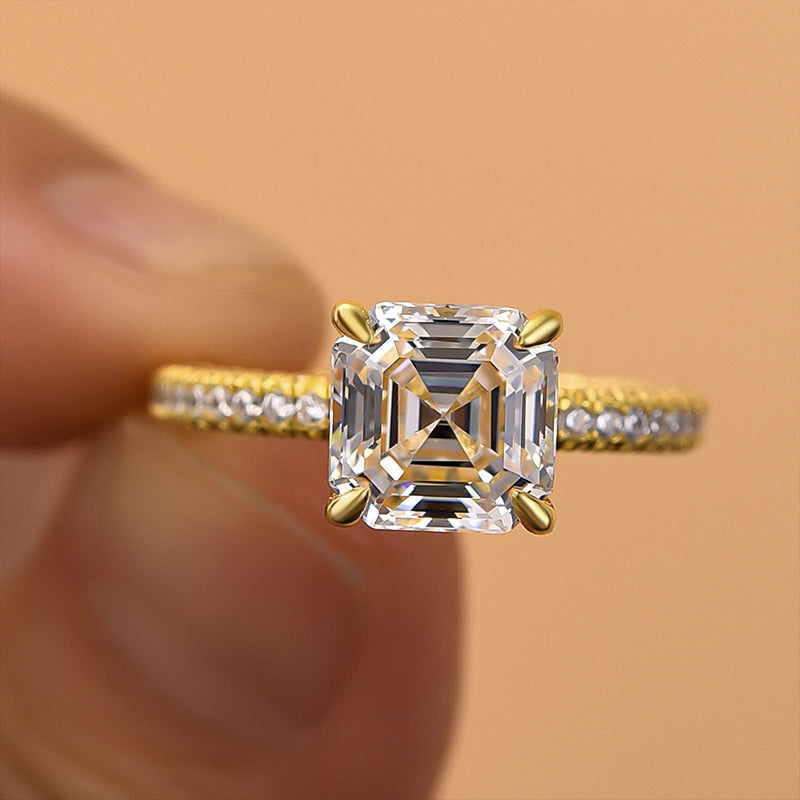3 Carat Asscher Cut Diamond Solitaire Ring
