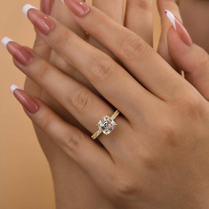 3 Carat Asscher Cut Diamond Solitaire Ring