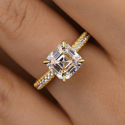 3 Carat Asscher Cut Diamond Solitaire Ring