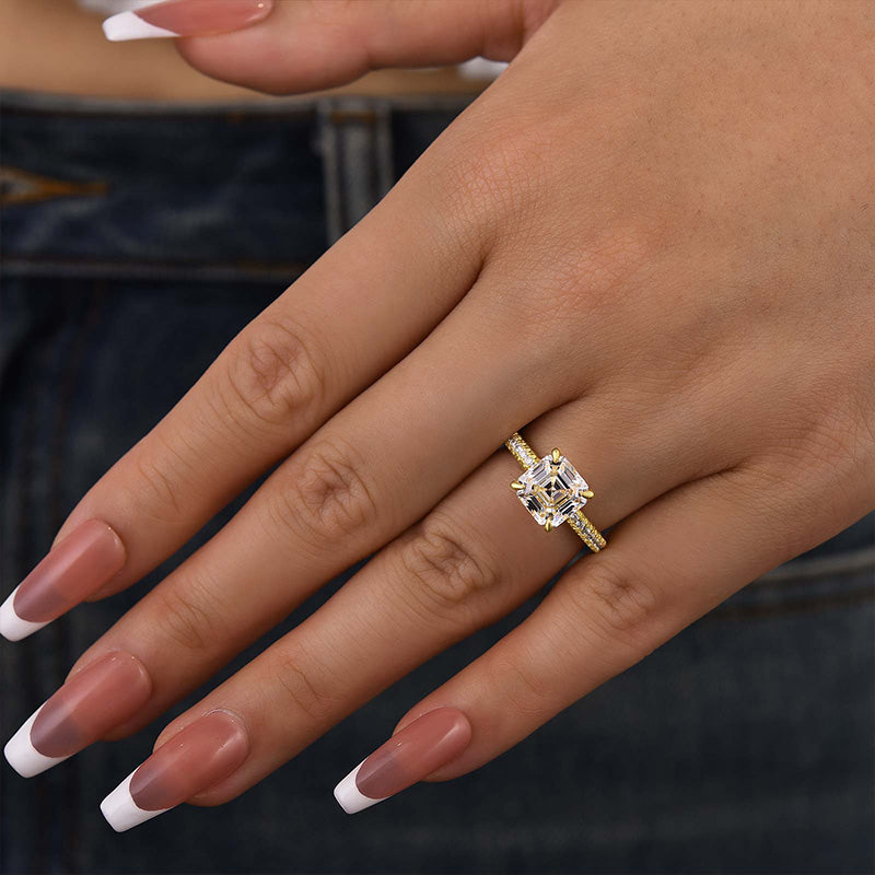3 Carat Asscher Cut Diamond Solitaire Ring
